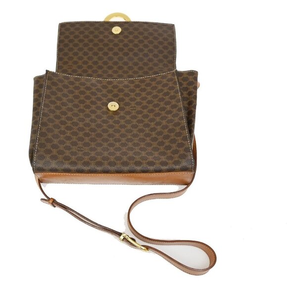 CELINE Macadam Circle Logo Shoulder Bag PVC Leather Brown GHW 88TA110 - Picture 15 of 16